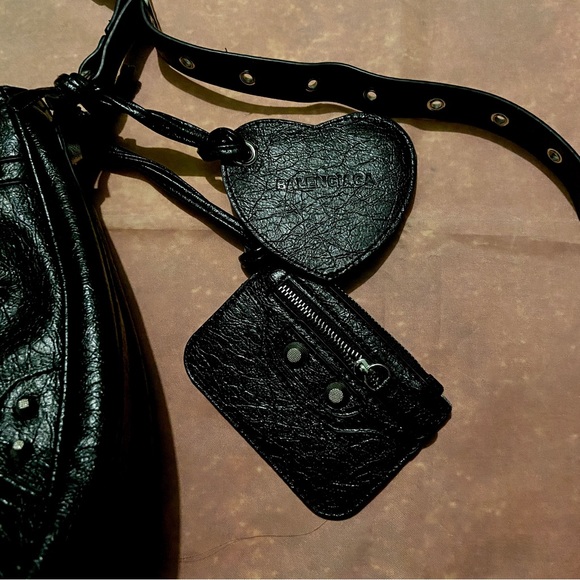 Studded Leather Hobo Shoulder Bag - Picture 5 of 13